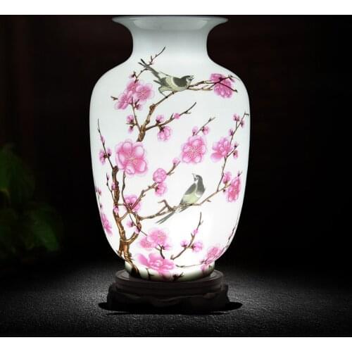 Jingdezhen Ceramics Landscape Three-piece Set of Vases Modern Chinese Soft Decoration Crafts Living Room Arrangements