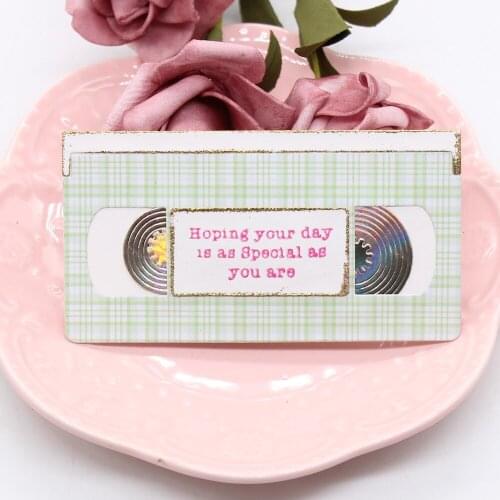 KSCRAFT Retro Record Cassette Tape Metal Cutting Dies Stencils for DIY Scrapbooking Decorative Embossing DIY Paper Cards