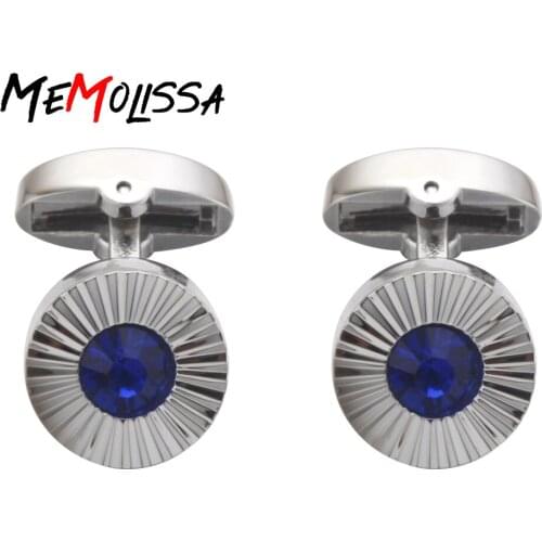 MeMolissa Bright Cutting Clear Crystal Sunflower French Cufflinks Gold Color Cuff Links for mens gemelos bouton manchette