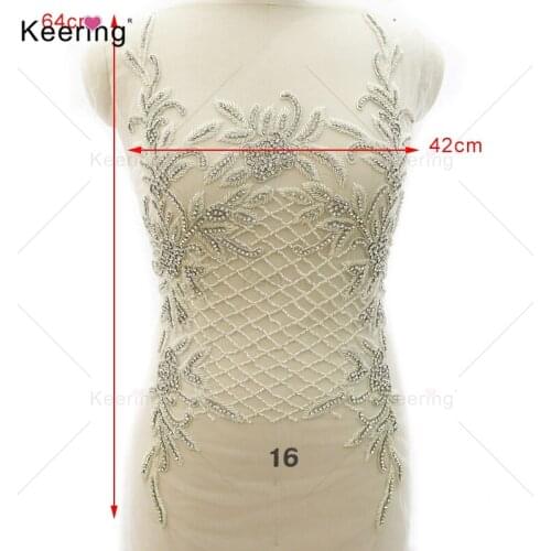 Best Design Fashion Beaded Rhinestone Bodice Appliqe For Wedding Dress WDP-351