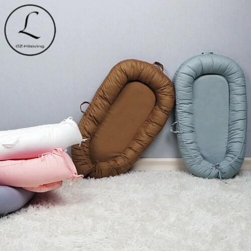 90*50 New Baby Nest Bed Solid Color Baby Folding Bed Soft Lace Edge Comfortable Baby Bed Newborn Toddler Lvyoucuabn