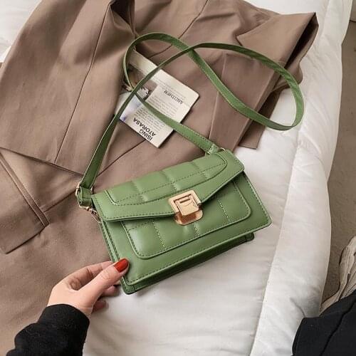 2021 New Fashion Woman Shoulder Bag PU Leather Youth Ladies Korean Version of Small Square Bag Simple Female Daily Messenger Bag