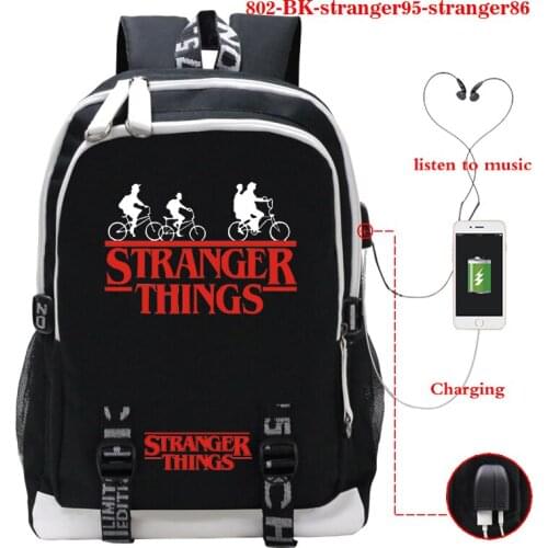New Stranger Things Backpack Multifunction USB Charging Travel Student Backpack for Teenager Boy Girl School Bag Backpack School