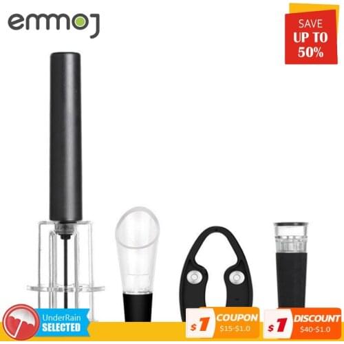 4pcs Wine Bottle Opener Air Pump Air Pressure Vacuum Red Wine Stopper Beer Lid Opener Corkscrew Corks Out Tool Sealing Plug