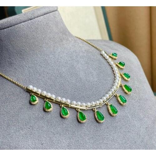 LR Emerald Necklace Fine Jewelry Pure 18K Gold Jewelry AU750 Natural Green Emerald 5ct Gemstones Pendants Fine Necklace