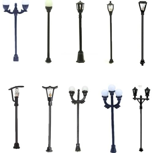 Sand Table Building Materials Scene Street Lamp Model Mini LED Luminous Vertical Courtyard Square Light Train Railway Layout