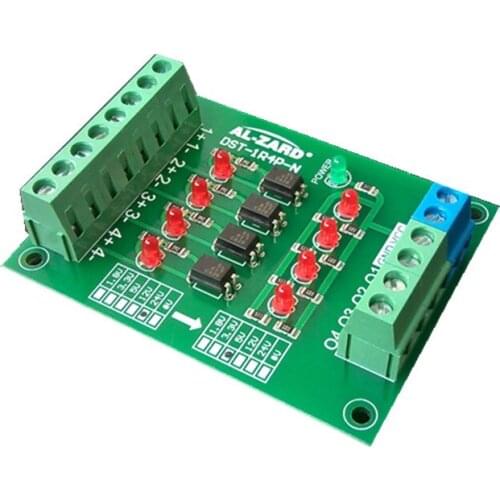 4 Channel 24V To 5V Optocoupler Isolation Board PLC Signal Level Voltage Conversion Board