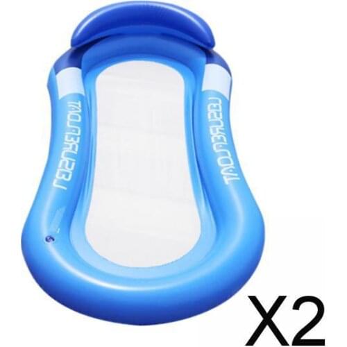 2xPool Float Bed Swimming Mesh Floating Chair Sofa Lounger Water Sofa Blue