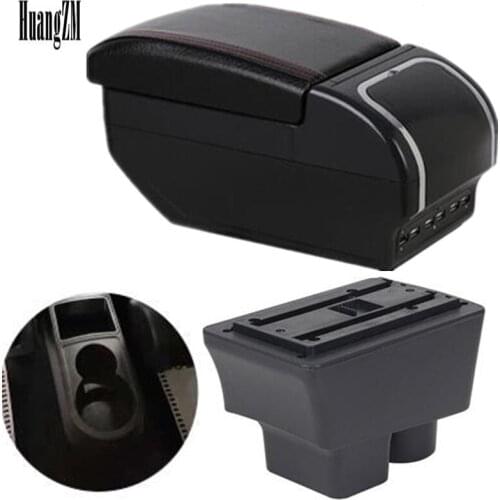 For Skoda Rapid Spaceb armrest box central Store content Storage box armresrt with cup holder ashtray products 9USB interface