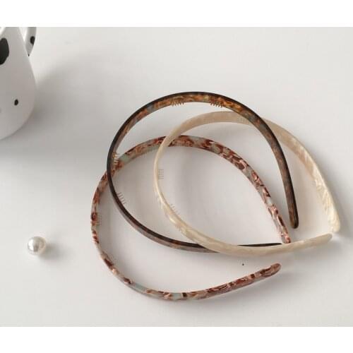 New Acetate Plate Headwear Temperament Simple Hair Accessories Girl Headband Tortoiseshell Small Fresh Female Headband Adult