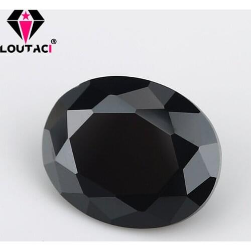 LOUTACI Manufacturer Wholesale and Retail Good Rate Oval Black CZ For Lady Big Size 8x12--13x18mm