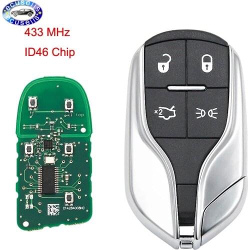 4 Buttons Smart Card Remote key for Maserati President Ghibli Levant 433MHZ with ID46 Chip