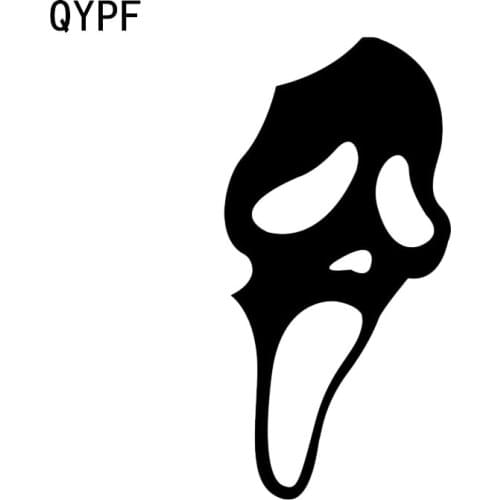 QYPF 7.4*15.1 Interesting Halloween Scary Ghost Face Decor Car Sticker Vinyl Silhouette Bumper Window C16-2339