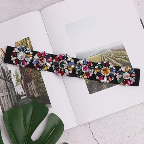 Belt Luxury Flower 2021 new Girdle beading Diamond Bright Drill Slim Waist seal women Hand-nailed Bead-inlaid Drill Dress Belt
