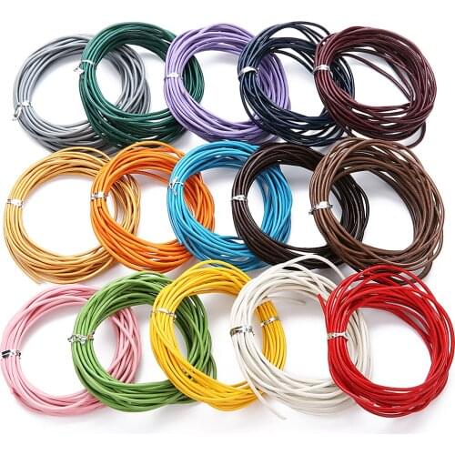10m/lot 1/1.5/2/3mm Genuine Leather Cord Round Thong String Thread Rope for DIY Necklace Bracelet DIY Jewelry Making Findings