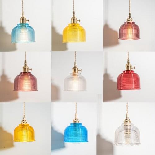 Glass Candy Color Lampshade Single Head Chandelier Lamp Restaurant Bar Bedroom Bedside Nordic Modern Creative Fashion Light