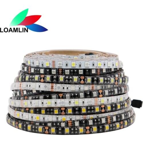 LED Strip 5050 DC12V 60LEDs/m Flexible LED Light White/Black PCB RGB RGBW 5050 LED Tape 300LEDs 5m/Lot