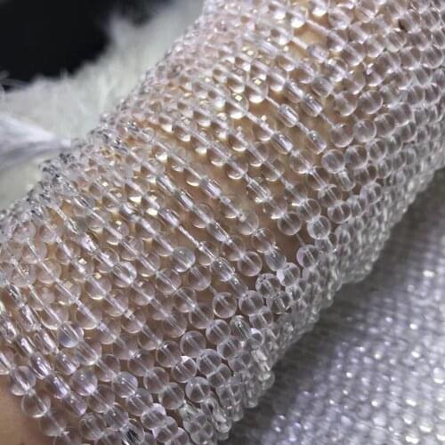 Loose beads white crystal faceted coin 3*4mm 14" for DIY jewelry making FPPJ wholesale beads nature gem stone