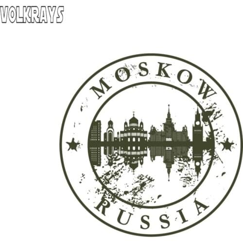 Volkrays Funny Car Sticker Moscow Russia Travel Motorcycle Accessories Reflective Waterproof Sunscreen Vinyl Decal,11cm*11cm