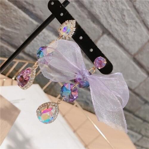 Korean Style Girl Earrings Heart Hollow Asymmetry Drop Earrings for Women Fashion Jewelry Accessories