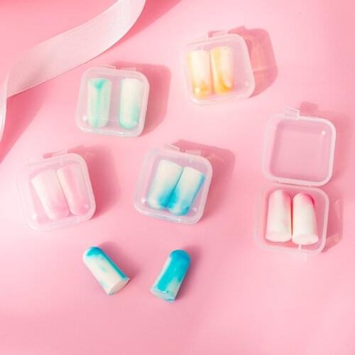 1Pairs Soft Sponge Ear Plugs Travel Sleep Noise Prevention Earplugs Noise Reduction with Storage Box
