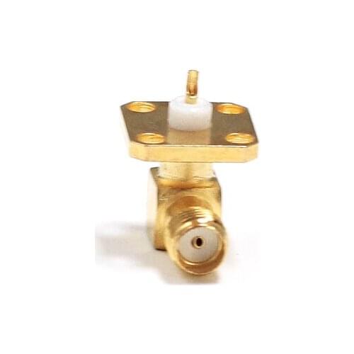 1PC SMA Female Jack RF Coax Connector panel flange solder post right angle with insulator and solder cup goldplated NEW