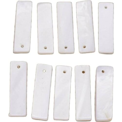 10PCS 7mmX25mm Rectangle Shell flower White Mother of Pearl Jewelry Making
