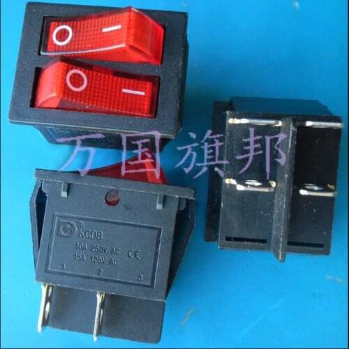 10A 250VAC 32*25mm 4P twin channel rockey switch / Ship switch no light