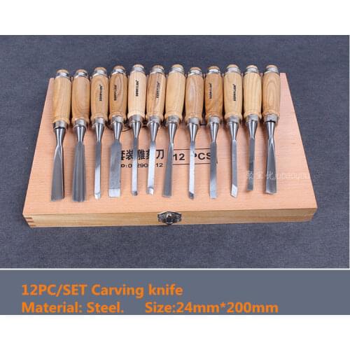 12PC/set Wood Carving hand tool Chisel Carvers Graving Knife kit W169