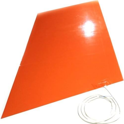 240V 8500W 830*1650*1.5mm Silicone Pad Heater for machine adhesive 1 side 2000mm lead wire