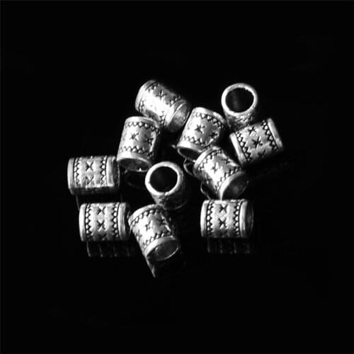30Pcs Tibetan Silver Big Hole Spacer Beads 8x6mm DIY Handmade Jewelry Making Charm Loose Beads Fit Necklace Bracelet