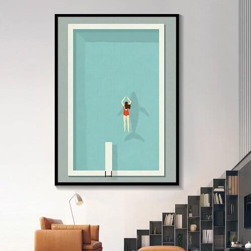 Abstract Diving Pictures Canvas Painting Poster Print Scandinavia Wall Art Pictures for Living Room Home Decoration Unstretched