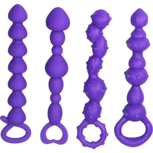 Candiway 4 Styles Silicone Anal Butt Plug Prostate Massager Vaginal G-spot Stimulation Unisex Erotic Sex Toy For Men Women Gay