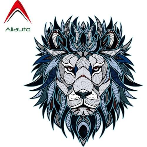 Aliauto Creative Car Sticker Lion Head Pattern Motorcycle PVC Decal for Subaru Golf 4 Mini Cooper Kia Rio Passat B6 VW,14cm*15cm