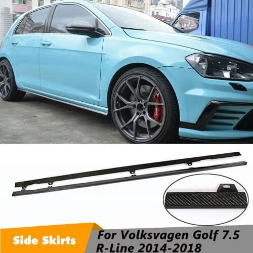 Bumper Lip Side Skirts for Volksvagen Golf 7.5 R-Line Carbon Fiber Car Body Kit Bumper Lip Side Skirts Protector
