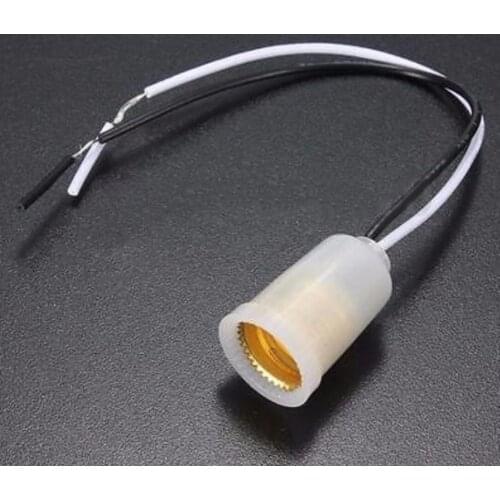 E12 Base Plastic LED Light Bulb Socket Lamp Holder With Wire Adapter Converter