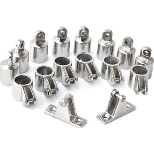 Bimini Top Fittings 16pcs/Set - 4 Bow- 7/8'' 1" 316 Marine Stainless Steel Boat Accessories Hardware Set for Yacht Boat Marine