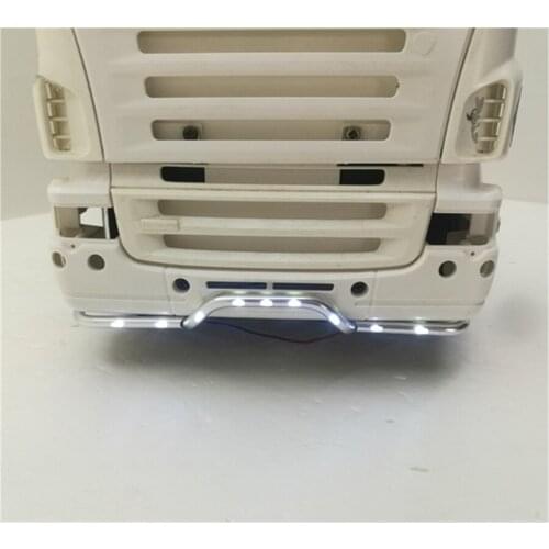 Tamiya Model Truck Parts Metal Front Bumper W/ Lights For 1/14 Scale Rc Toys Tractor Scania R620 56323 R730 6X4 Actros