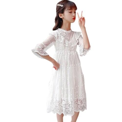 Girl Dress Lace Floal Kids Party Dresses For Girls Summer Dress Child Cute Style Costume Girl 6 8 10 12 14
