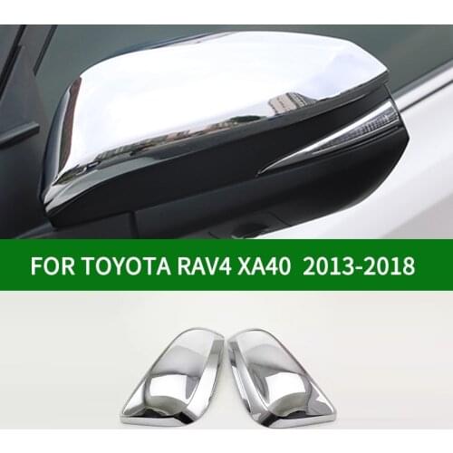 For TOYOTA RAV4 XA40 2013-2018 car Rearview mirror cover trim, chrome silver Side Turn Signal Mirror Covers 2014 2015 2016 2017