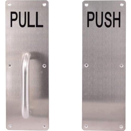 Stainless steel door handle and push plate