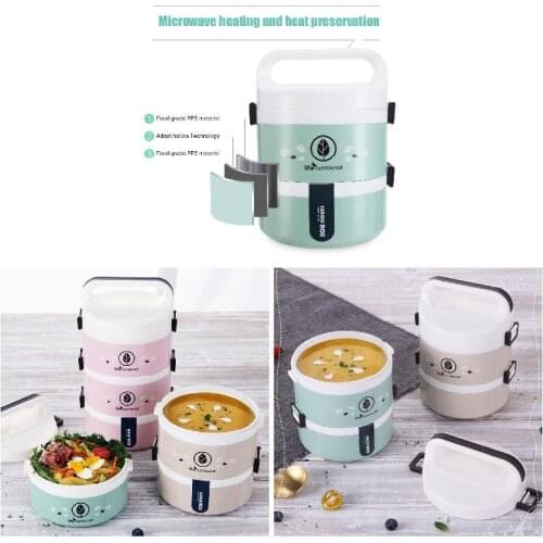 Double Layer Food Storage Lunch Box for Microwave Heating with Tableware Bento Boxes VJ-Drop