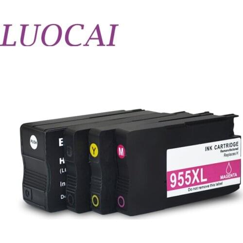 LuoCai Ink Cartridge 4Color Replacement for HP955 955XL for HP 955 Officejet Pro 7740 8210 8216 8218 8710 8720 8730 8740 Printer