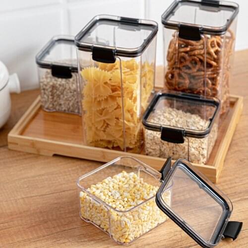 460/700/1300/1800MLFood Storage Container Plastic Kitchen Refrigerator Noodle Box Multigrain Storage Tank Transparent Sealed Can