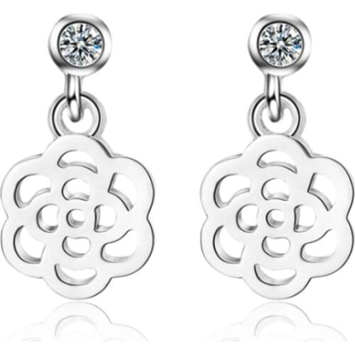 Korean style geometric fashion trend personality exquisite versatile short paragraph silver plated stud earrings WE071