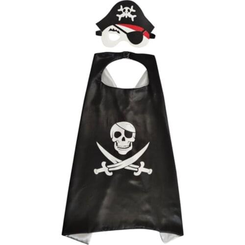 Halloween Costumes For Kids Pirate Cosplay Cape Hat Carnival Performance Clothing School Activities Prop Fun Game Party Anime