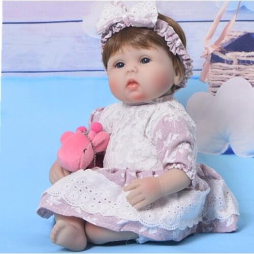 42cm Mini Silicone Baby Doll Realistic lifelike Newborn Babies Doll Toy For Girls Toddler Blue Eyes Reborn Kid Birthday Present