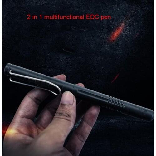 Multifunctional 6061 Aluminum Alloy Fountain Pen + ball pen head Tungsten Steel Head Self Defense EDC Writing Tool Office 2 in 1