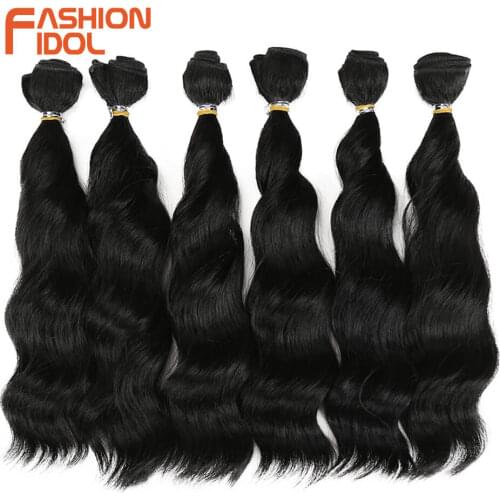 FASHION IDOL Synthetic Hair Loose Wave Hair Bundles Weave 6 Pieces 12 Inch Natural Color Short Fake Hair Extension Free Shipping