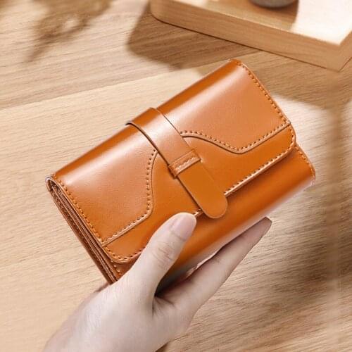 Fashion Womens Wallet Genuine Leather Cowhide Solid Vintage Handbag Money Coin Purse Holder Ladies Short Wallet Female Clutch